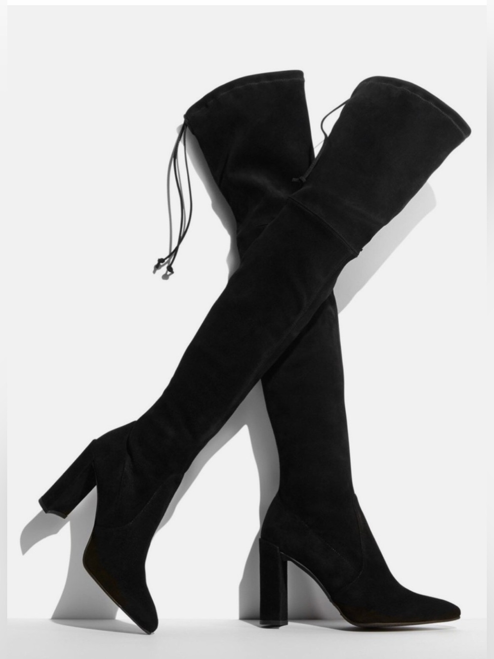 NWT 🎊 Stuart Weitzman Black Eloise 30 suede over the knee Boots. Size 7